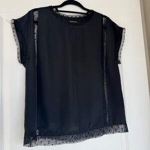 MADEWELL Broadway & Broome Swiss Dot Mesh Top, Size Large EUC